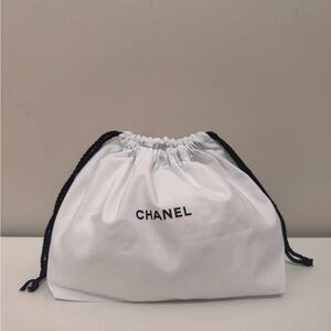 CHANEL Beauty Drawstring 100% Cotton  Dust Bag/ Black/White 12.5"(L)/7"(H)/5"(D)